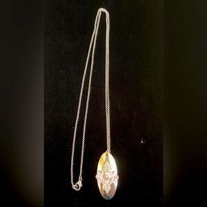 Adorable Pink and Clear Crystal Necklace